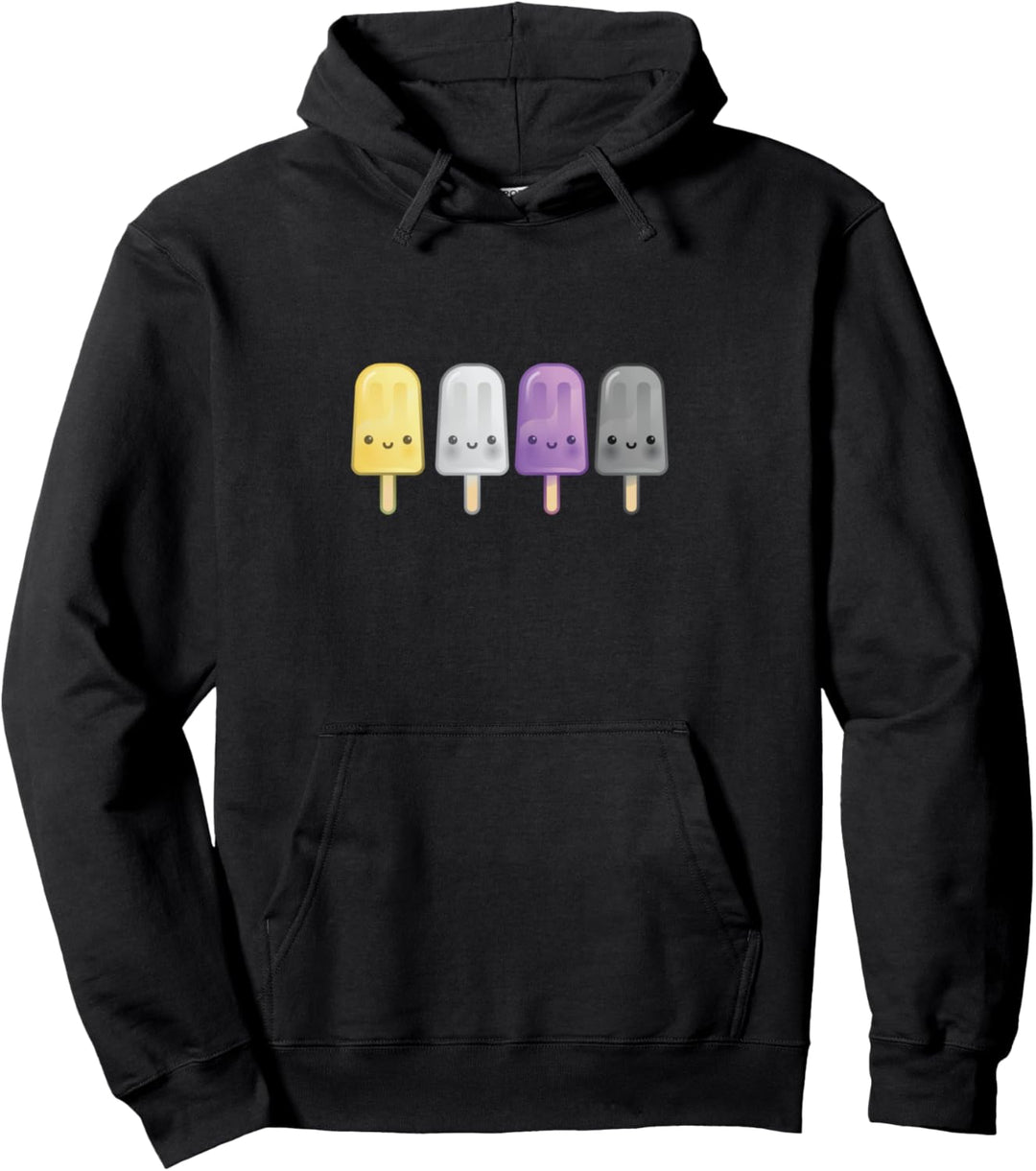 Nicht-binäre Kawaii Eiscreme Pop Anime Kunst niedlich LGBTQ Pullover Hoodie
