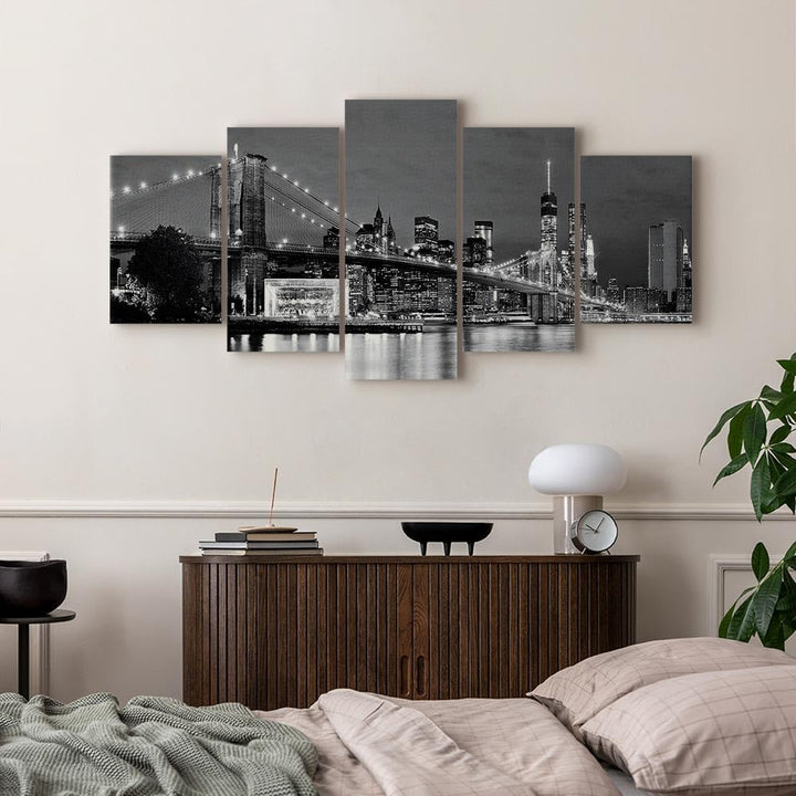 murando - Wandbilder XXL New York 150x75cm 5 tlg - Wand Deko Leinwand Bilder Gross Wanddeko Wohnzimm