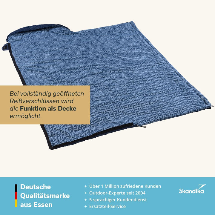 Skandika Deckenschlafsack Dundee Flanell | Baumwolle, Luxus-Qualität, koppelbar, Doppelschlafsack, 3