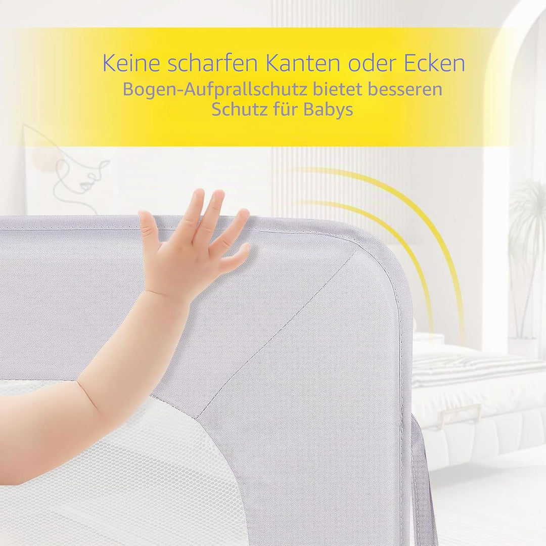 OHMG Bettgeländer,Sicherheitsgitter für Kinder,Sicherheitsgitter für Bett,höhenverstellbar,tragbar,B