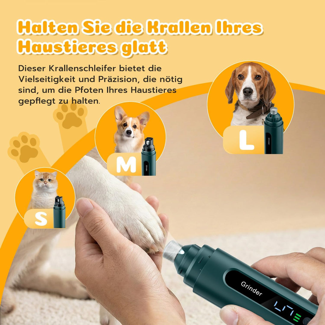 Wigearss Krallenschleifer für Hunde mit 5-Gang, LED-Leuchte für Grosse, Mittelgrosse und Kleine Hund