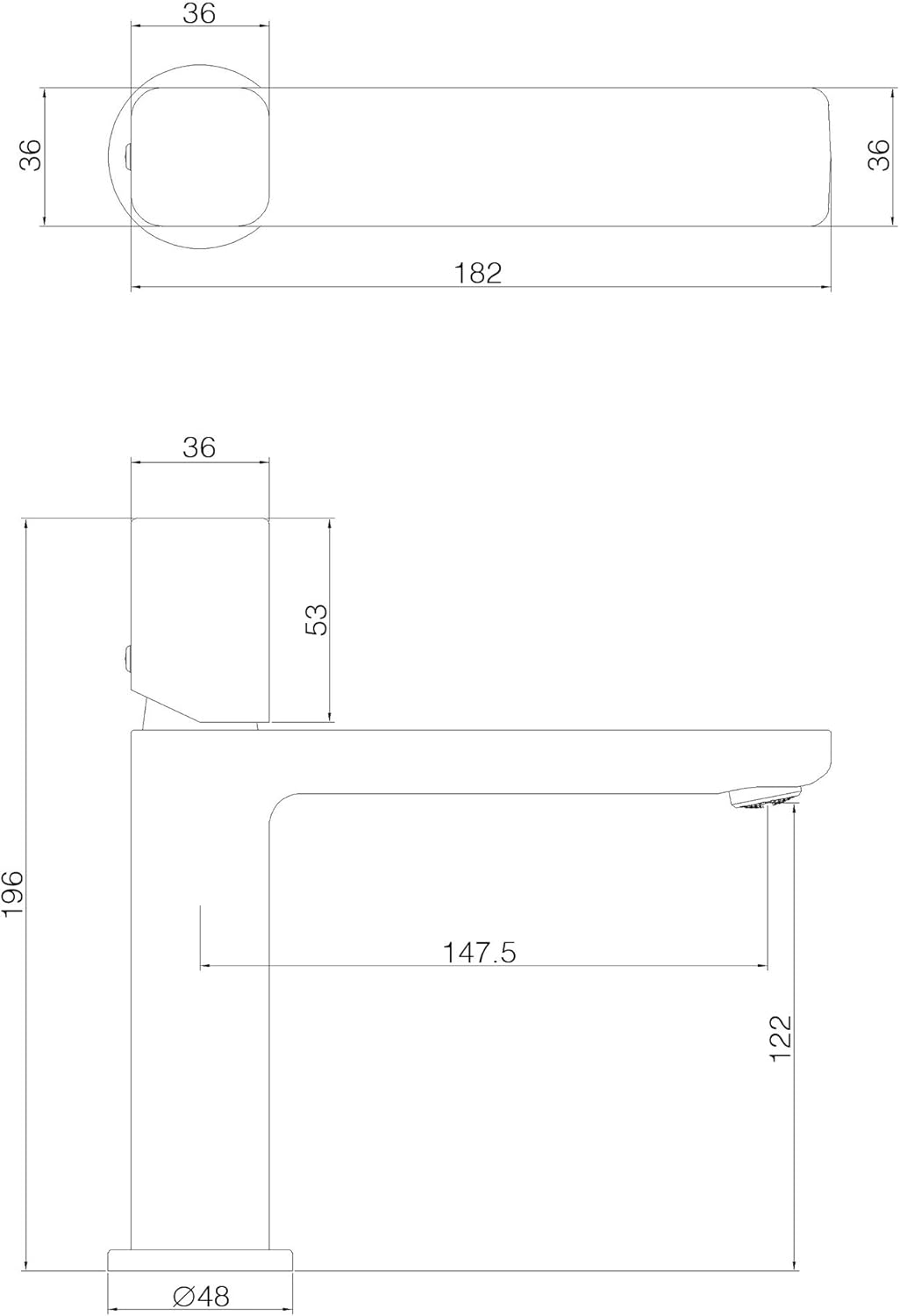 doporro Armatur Bad Wasserhahn Badezimmer Einhebelmischer Schwarz matt 19,6 cm hoch Waschbeckenarmat