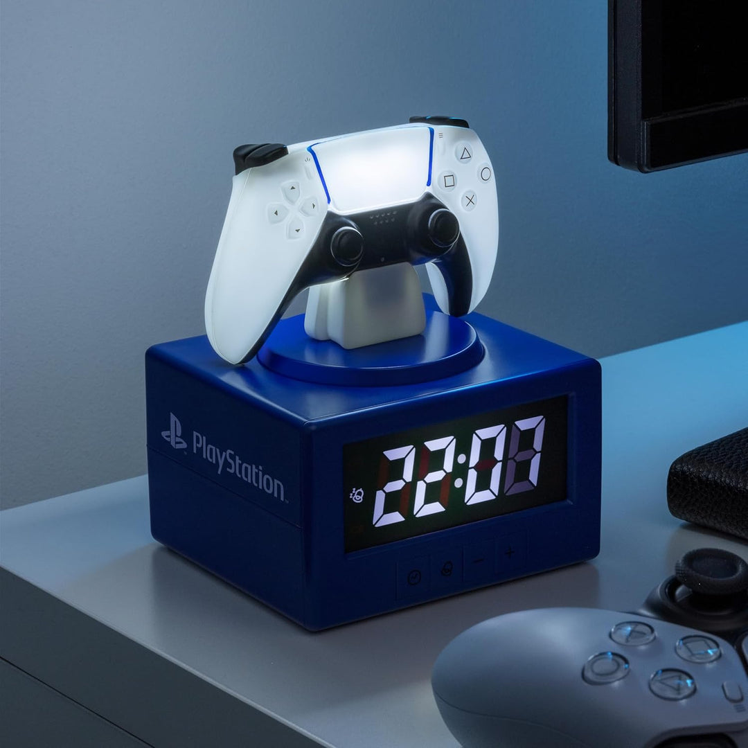 Paladone Wecker, digital, mit Nachtlichtfunktion, Motiv: Playstation DualSense Controller, offiziell