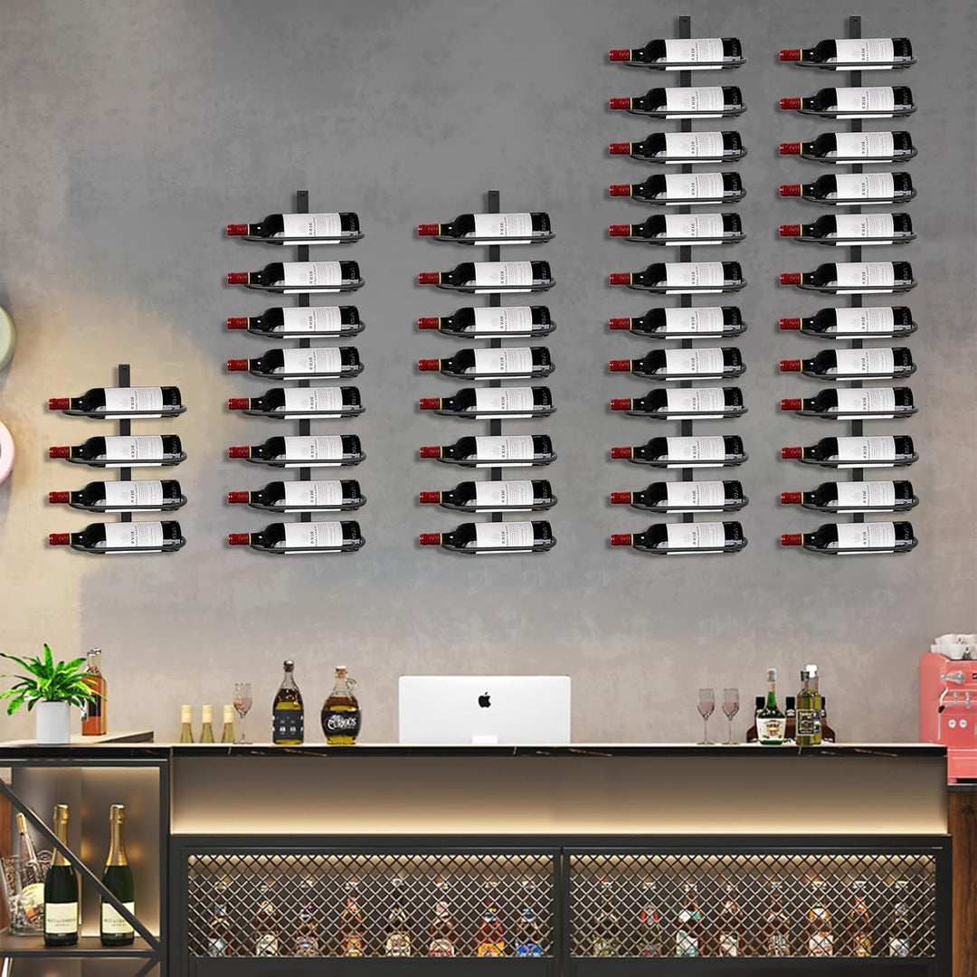 KHayRovies Weinregal Wand Metall, Weinflaschenhalter zur Wandmontage, Weinhalter für 8 Flaschen, Fla