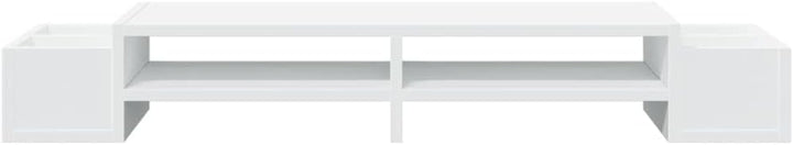 vidaXL Monitorständer mit Stauraum Weiss 100x27x15 cm Holzwerkstoff 100 x 27 x 15 cm Weiss, 100 x 27