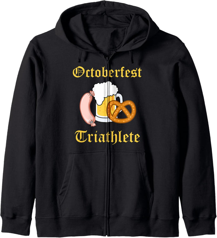 Oktoberfest Food Triathlete Pretzel Wurst Beer German Sport Kapuzenjacke