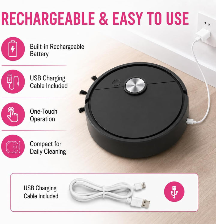 Mini Saugroboter, Mini staubsauger Roboter, Kleiner Saugroboter, Staubsaugerroboter für Auto, 3-in-1