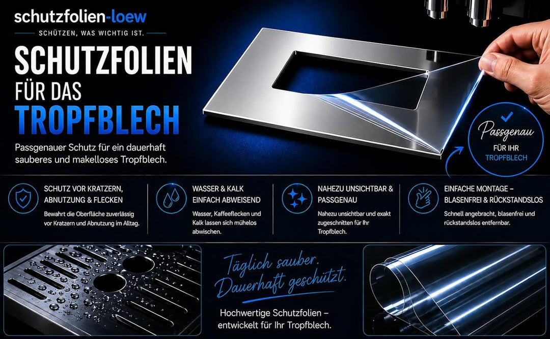 10 x Schutzfolie für Jura ENA 4 - ENA 5 - ENA 8 & ENA Sondermodell Tassenablage, Abtropfblech, Tropf