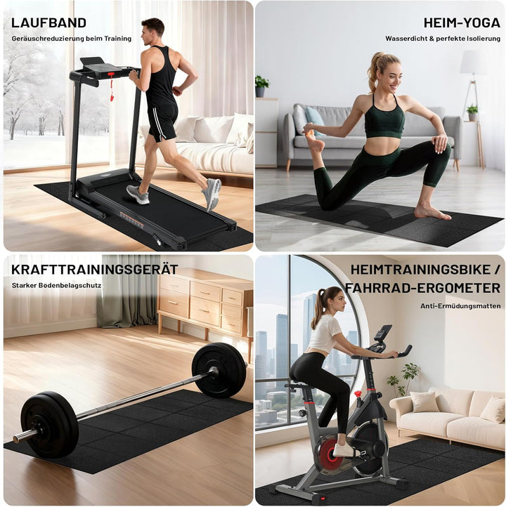 Faltbare Bodenschutzmatte Fitnessgerät (120*80/200*90 cm) - Laufband Matte 6mm Dicke - langlebig, ru