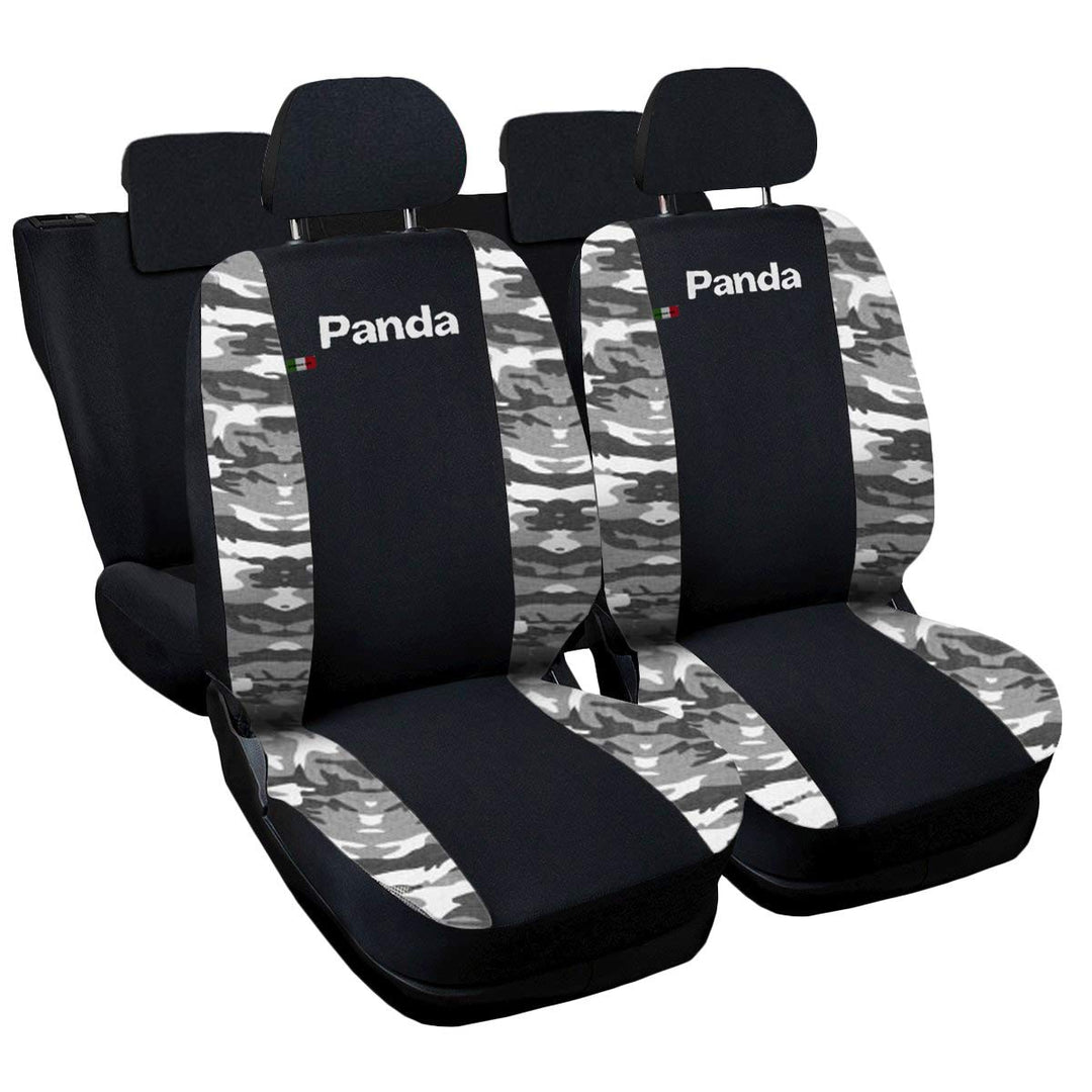 Lupex Shop Panda.013b.Mc1 New Panda zweifarbige Sitzbezüge - mit geteilte Rückbank 50/50- schwarz he