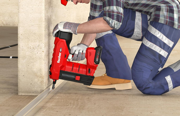 fischer Akku-Beton-Nagler FXC 85 Set, gasfreies Setzgerät, AMPShare Alliance, mit Tiefeneinstellung,