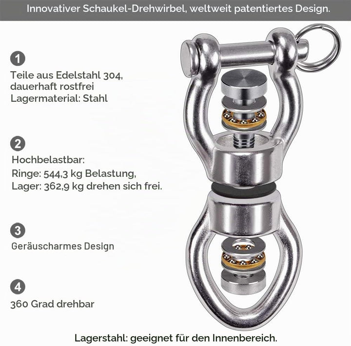 SELEWARE Silent Bearing Swing Swivel, Edelstahl 1200LB 360 ° Rotationsgerät Hängezubehör mit Abnehmb