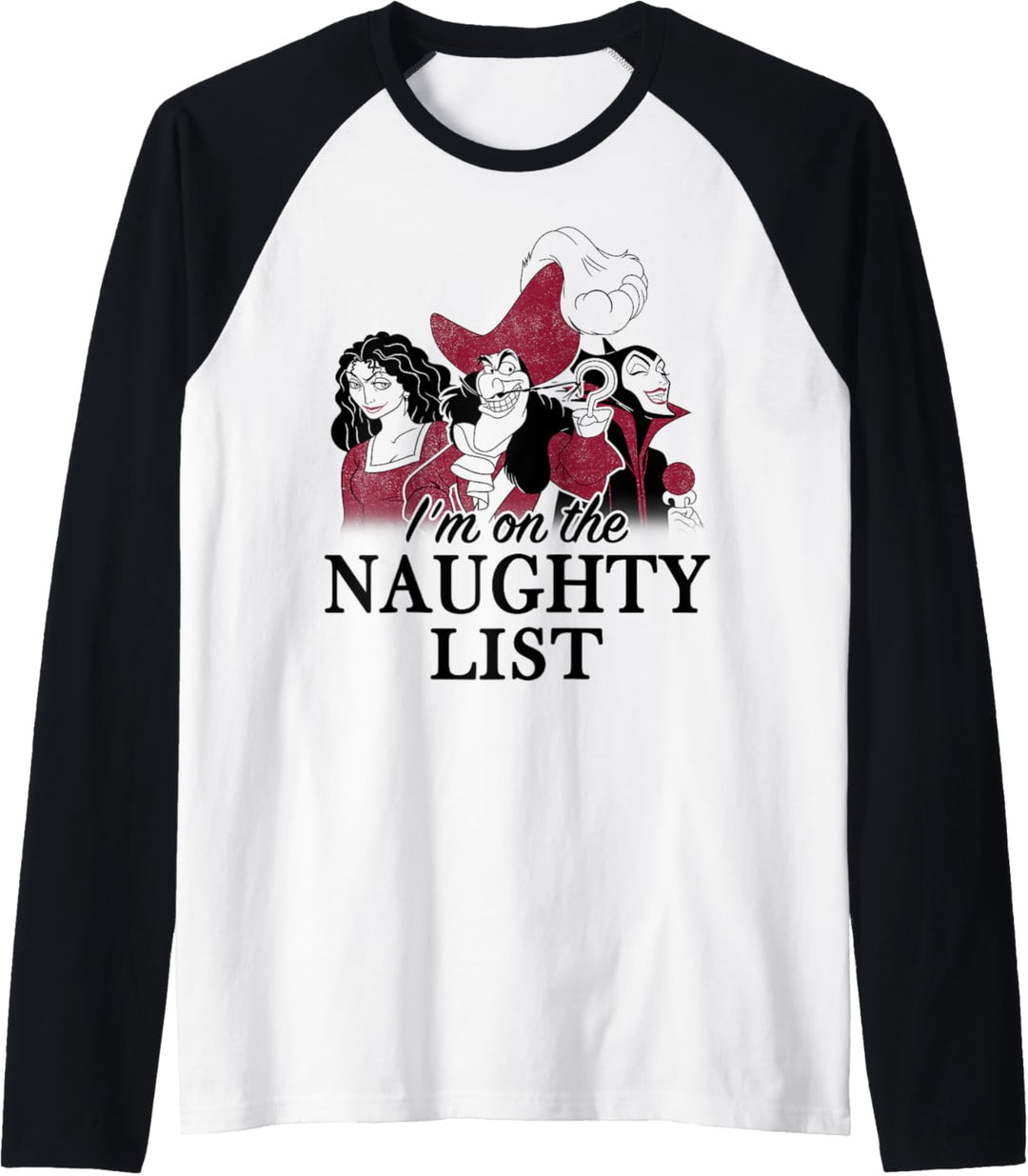 Disney Villains Weihnachten I'm On The Naughty List Raglan