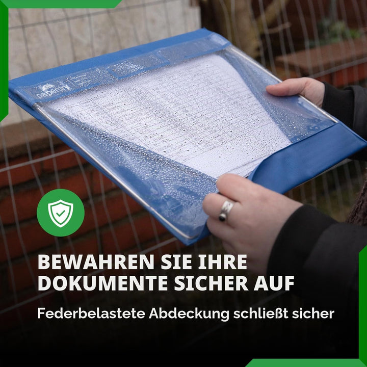 Paperdry Blau Wasserfestes Klemmbrett A4 Hochformat, Hochwertiges PVC, 18 Monate Garantie, Klemmbret
