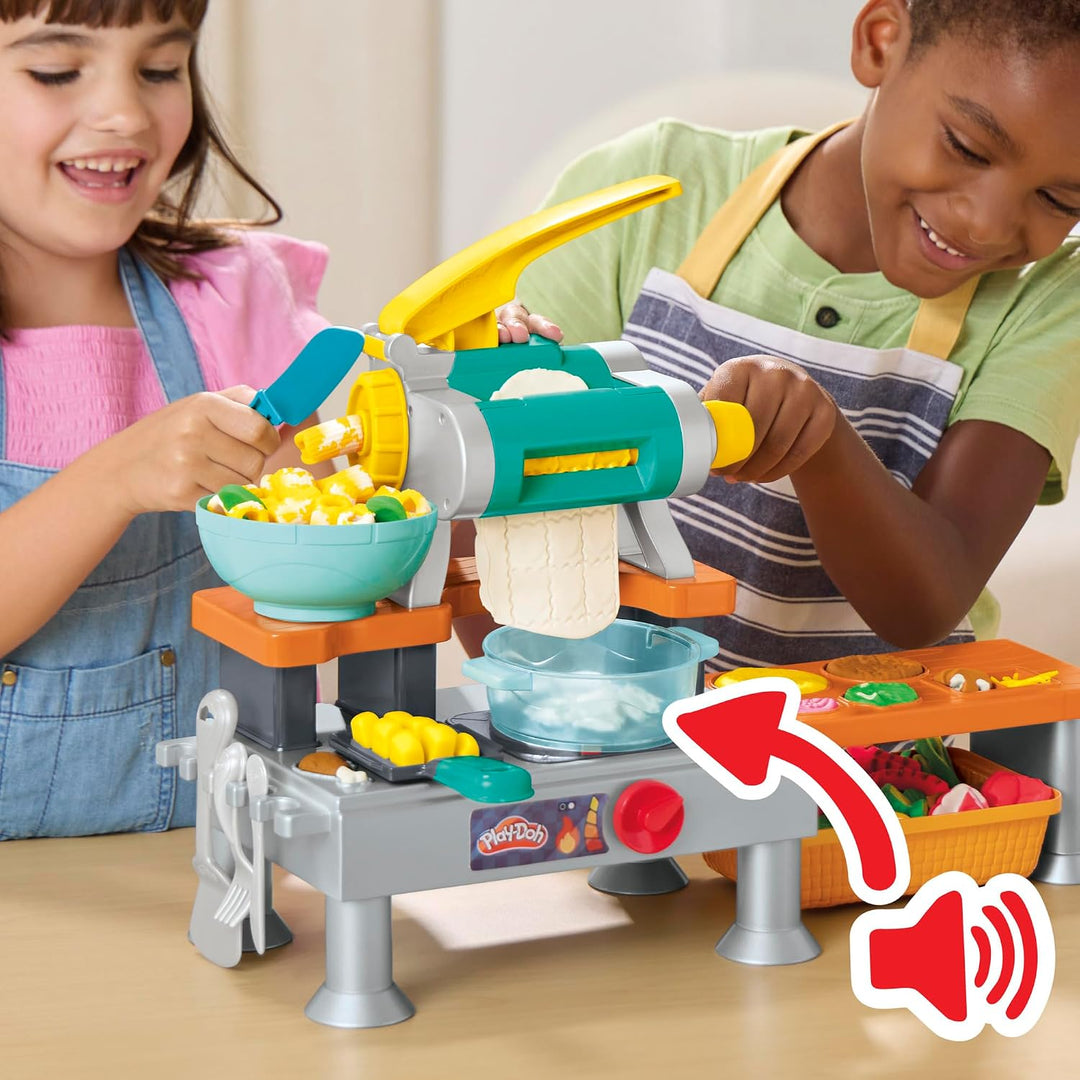 Play-Doh Brutzelspass-Küche, Spielset mit realistischen Kochgeräuschen, mehr als 25 Spiel-Snacks zum