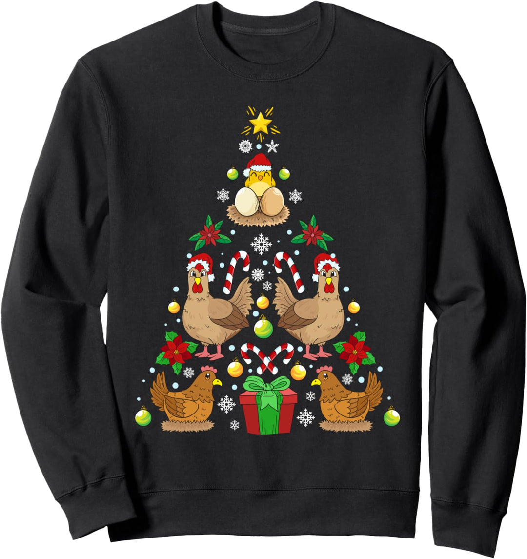 Hühner Weihnachtsbaum Weihnachten Landwirt Geschenk Sweatshirt