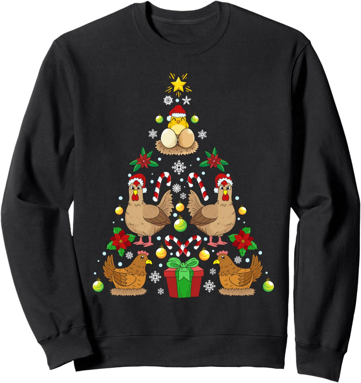 Hühner Weihnachtsbaum Weihnachten Landwirt Geschenk Sweatshirt