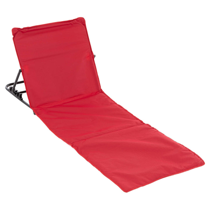 Nexos Trading 2er Set Strandmatte Beach-Matte gepolstert faltbar verstellbare Rückenlehne (Rot - ein