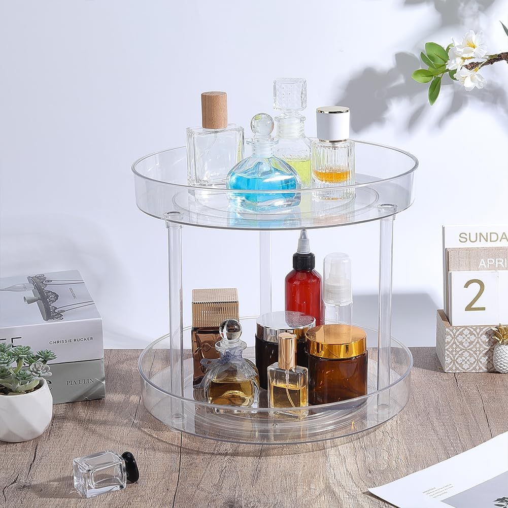 360° Drehbarer Acryl Makeup Organizer Klarer Acryl Drehteller Organizer Für Schrank Küche Vorratsrau