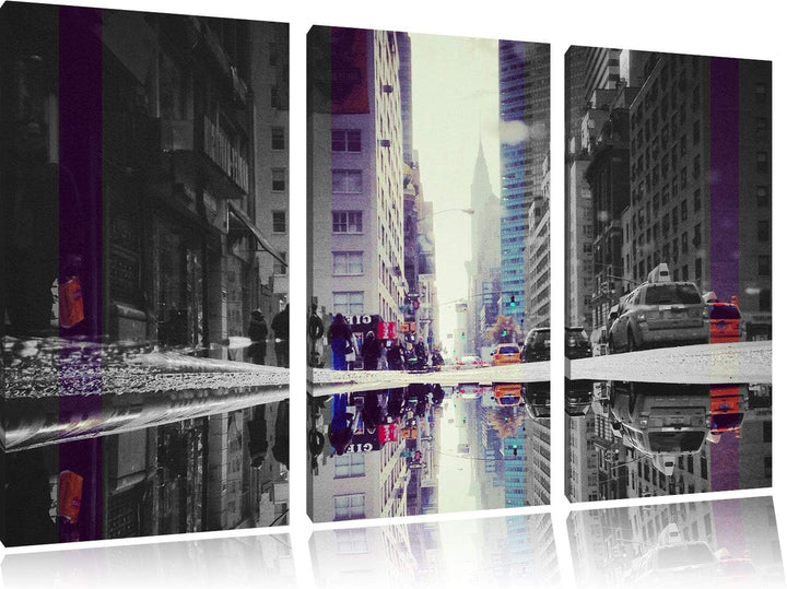 Pixxprint Times Square in New York als Leinwandbild | Grösse: 3 Teilig (120x80) | Wandbild| Kunstdru