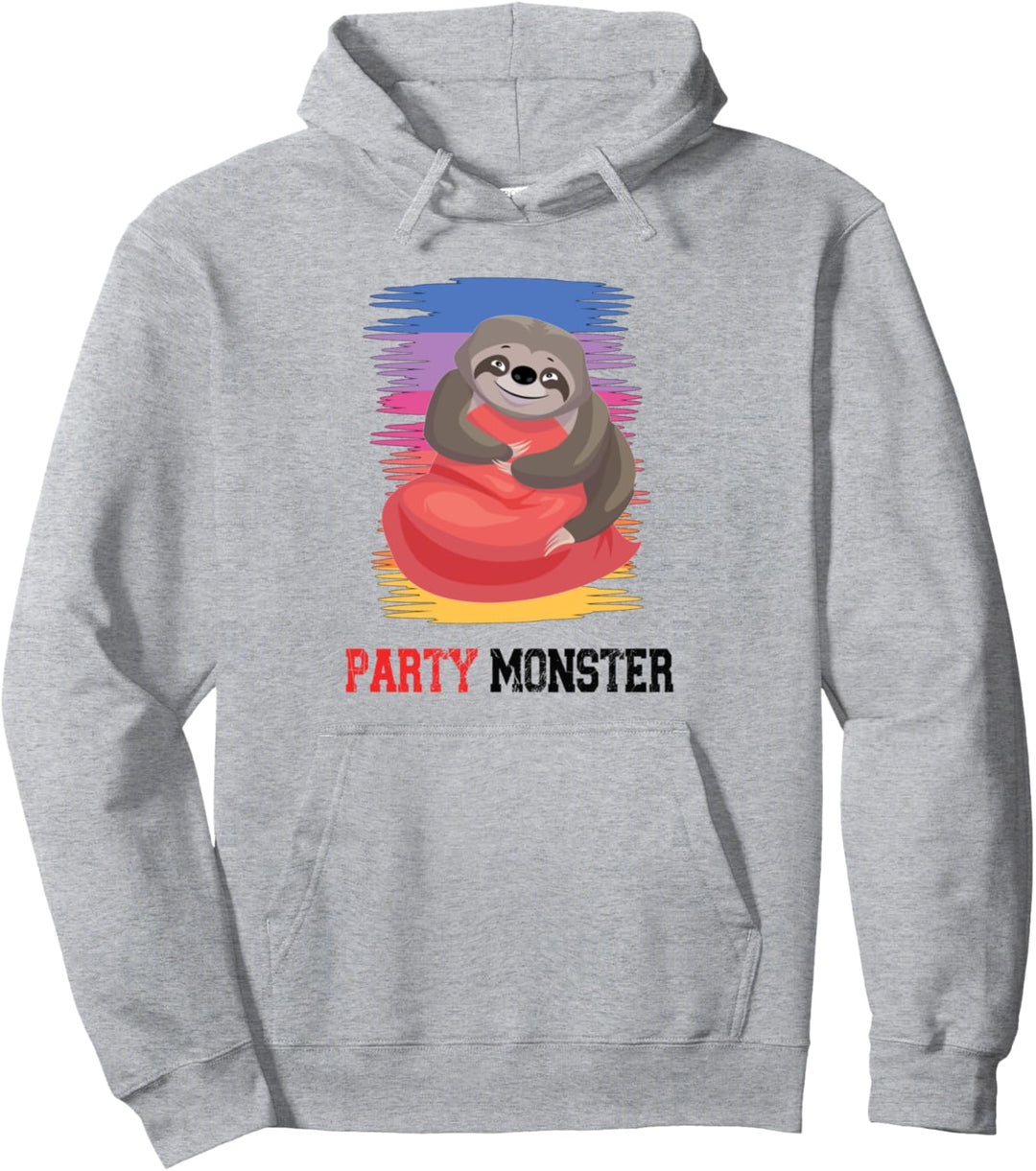 Party Monster, lustiger Spruch, Faultier Pullover Hoodie
