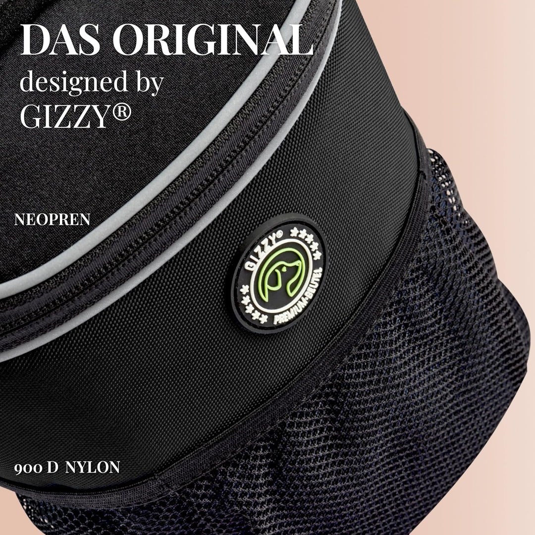 GIZZY® Leckerlitasche für Hunde + REGENHAUBE I Leckerlibeutel für Hunde mit praktischer Einhand-Öffn