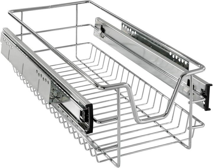 Arebos Teleskopschublade - für Schrankbreite 30 40 50 oder 60 cm/verchromt/Setwahl- Küchenschublade