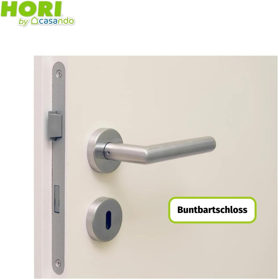 HORI® Zimmertür Komplettset mit Zarge und Türdrücker I Innentür CPL Weiss I Höhe 198,5 cm I Anschlag
