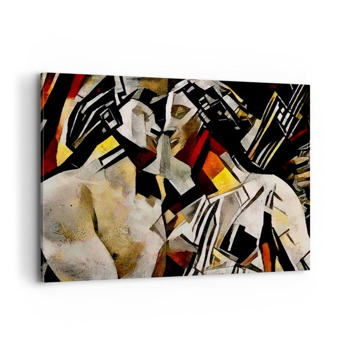 Bilder auf Leinwand 100x70cm Leinwandbild mit Rahmen Skulptur modern Gross Wanddeko Bild Schlafzimme