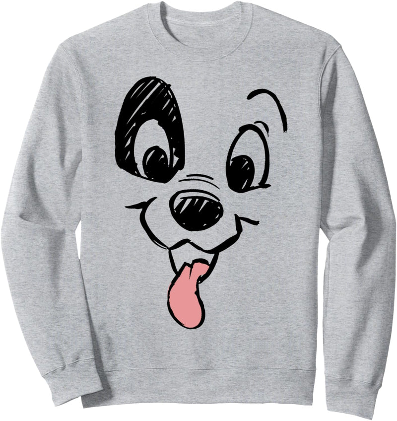 Disney 101 Dalmatians Patch Puppy Tounge Out Face Sweatshirt