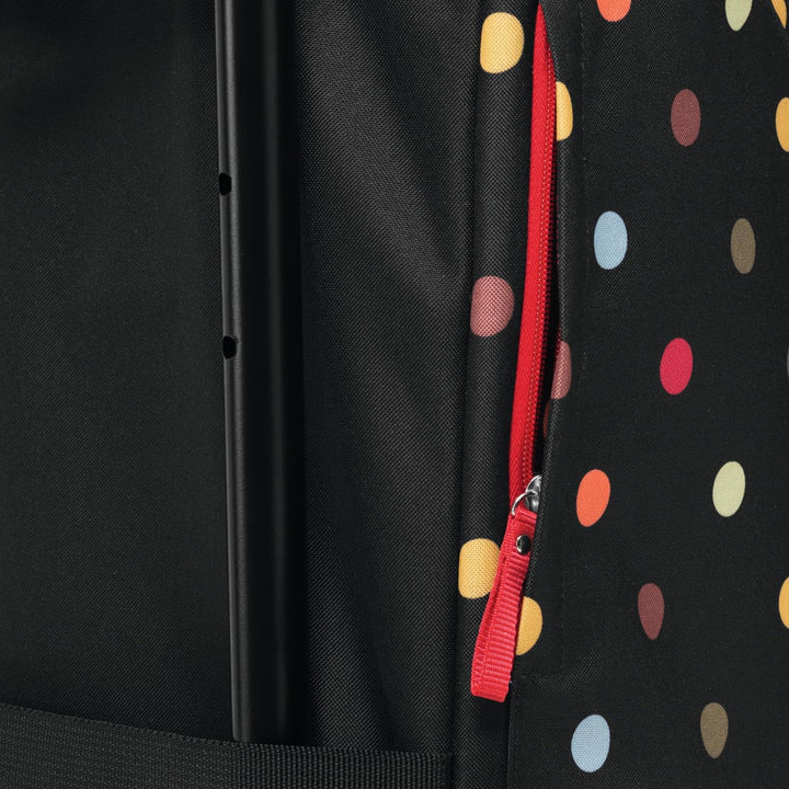 reisenthel citycruiser Set (Rack + Bag) Tasche Dots + Rack Black - Praktische Einkaufstasche mit Meh