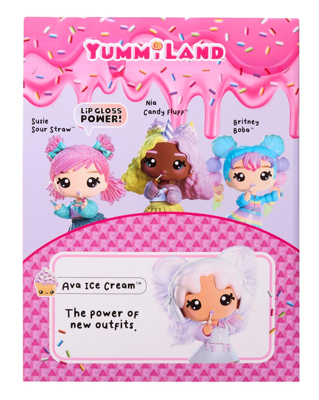 Yummiland Large Doll - Ava Ice Cream – Enthält 1 Puppe, Duftenden Lipgloss zum Selbermachen, Anpassb