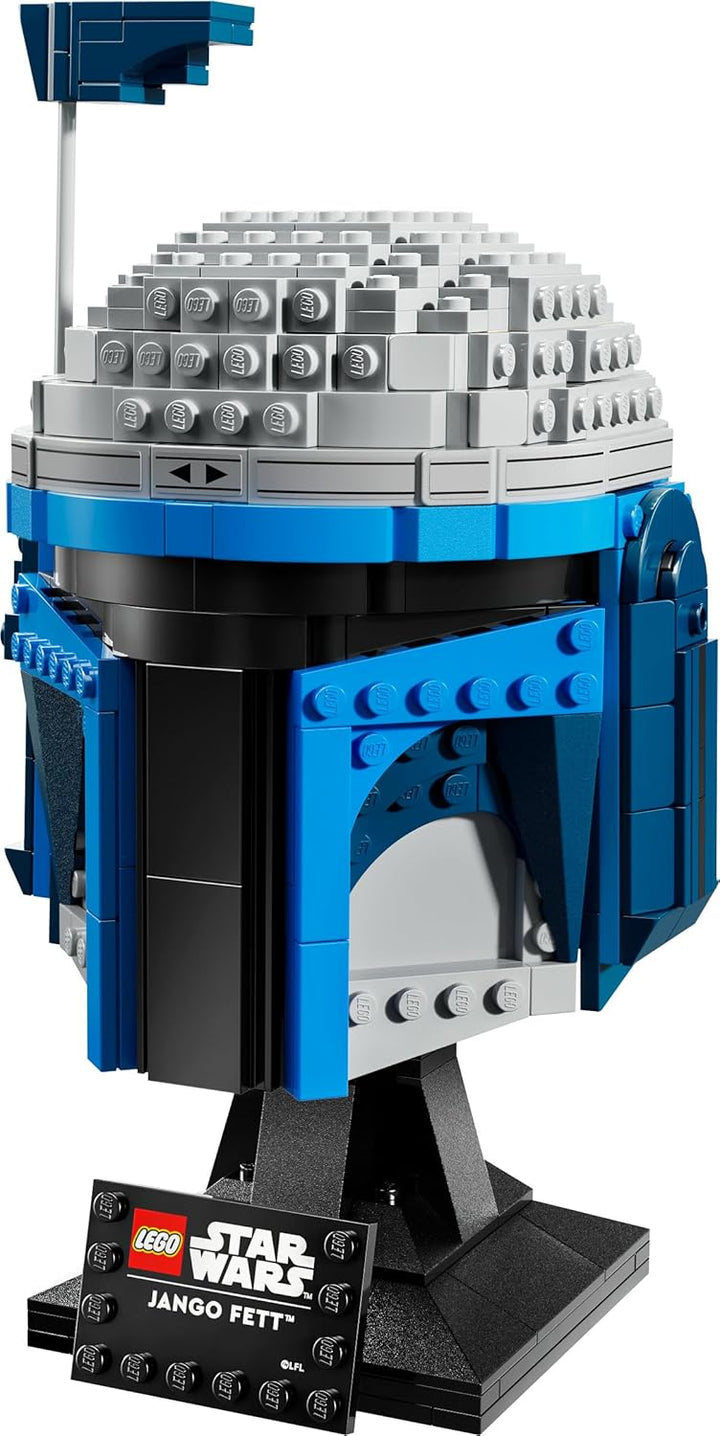 LEGO Star Wars 75408 Jango Fett Helm - Mandalorian Bauset für Erwachsene - Modell mit Ständer, Namen