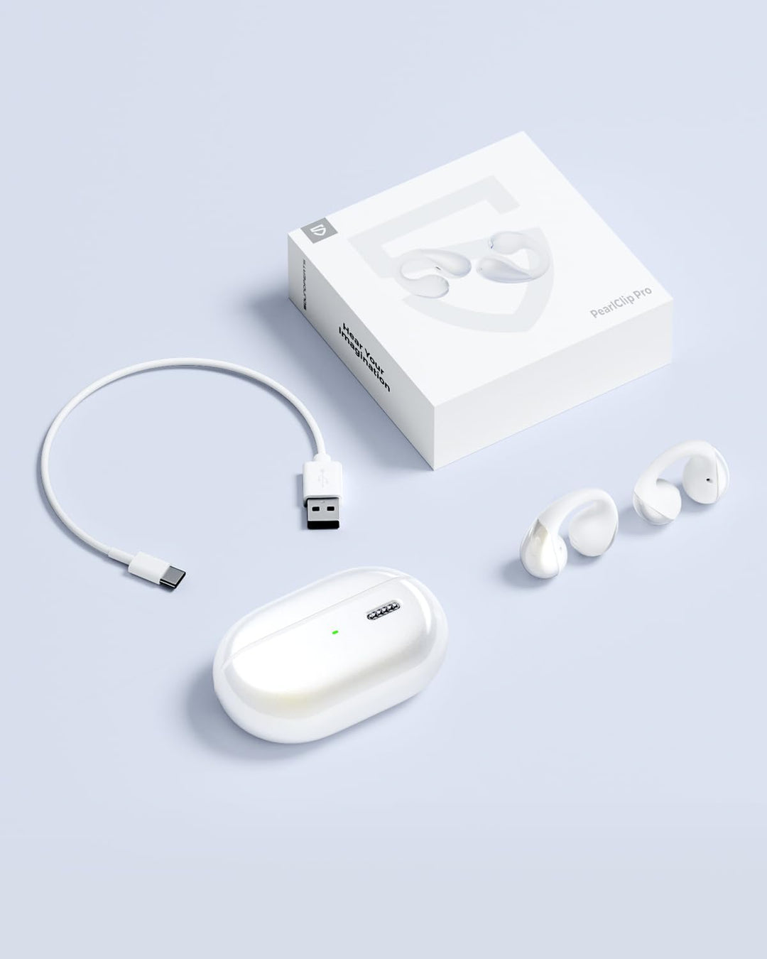 SoundPEATS PearlClip Pro Open Ear Bluetooth Kopfhörer, Clip On Kopfhörer Bluetooth 5.4 Earbuds, ganz