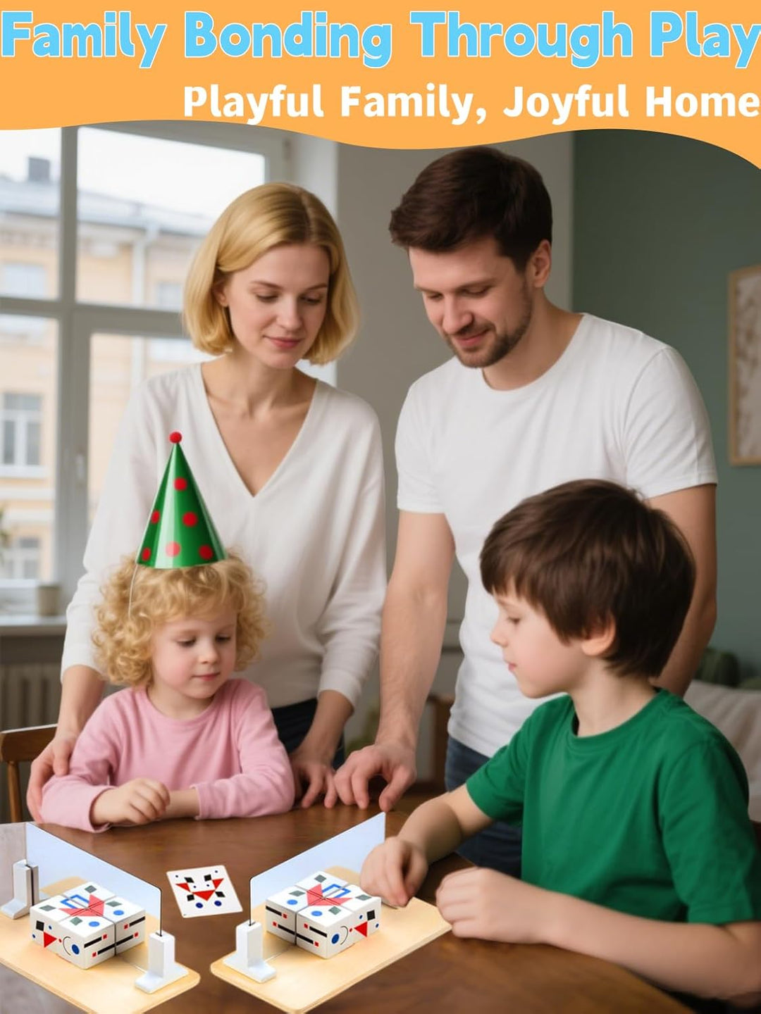 2 Stück Hölzerne Spiegelwürfel Puzzle Spiele – Lernspiel zur Förderung von räumlichem Denken & Formm