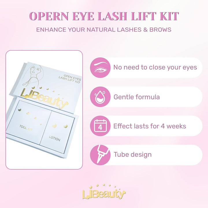 Libeauty Wimpernlifting Set, Lash Lifting Set und Lash Lift Kit mit Open-Eye Wimpernlifting Pads, Au