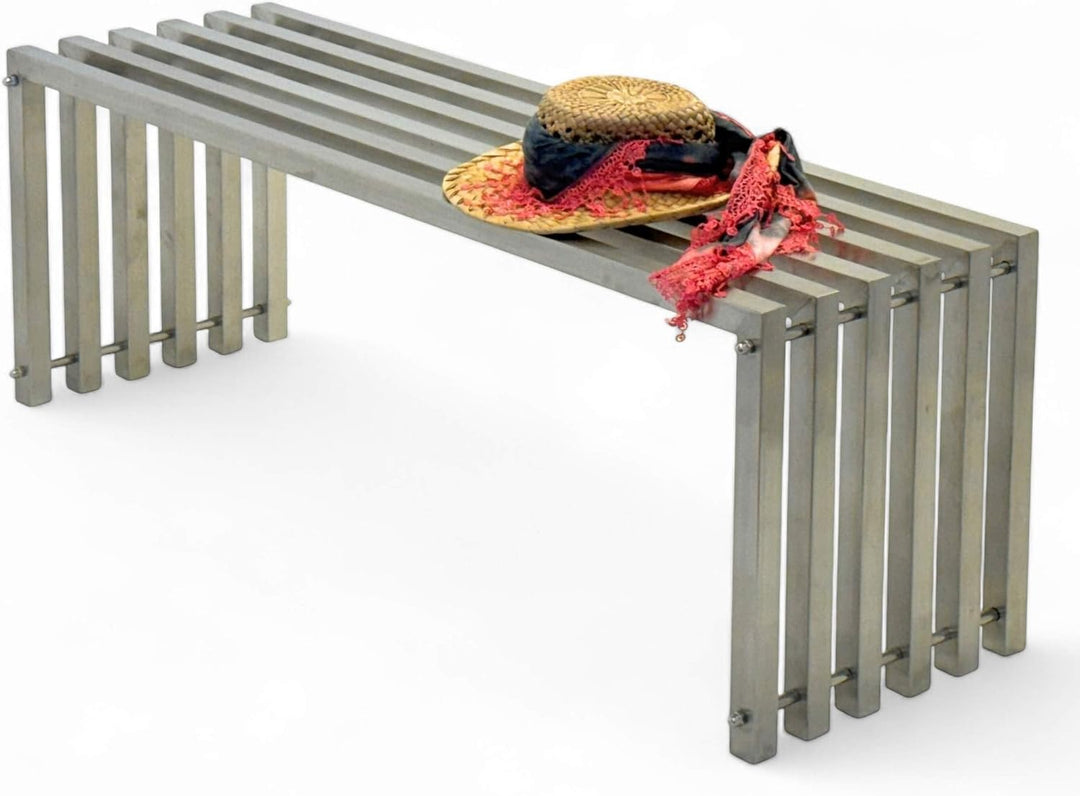 DanDiBo Gartenbank Wetterfest Metall Edelstahl Massiv 115 cm Sitzbank Outdoor Garten 96607 Parkbank