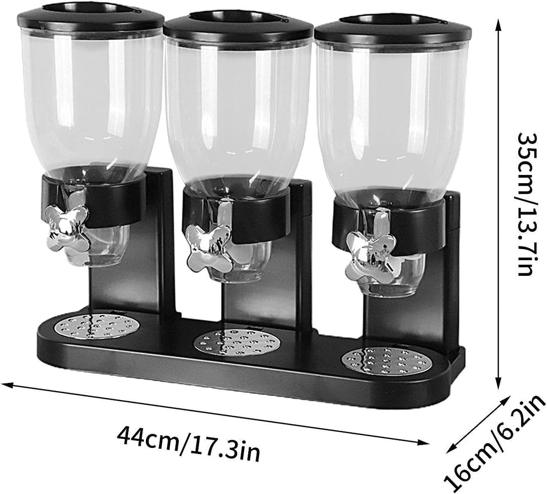 Müslispender - 2 L Müslispender Dreifach Cerealienspender Cornflakes Spender Müsli Dispenser Getreid