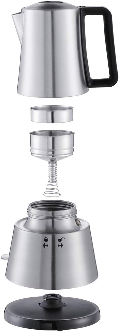 Cloer 5928 Espresso-Kocher / 365 W / für 3-6 Tassen Espresso / Edelstahlgehäuse Edelstahl 3-6 Tassen