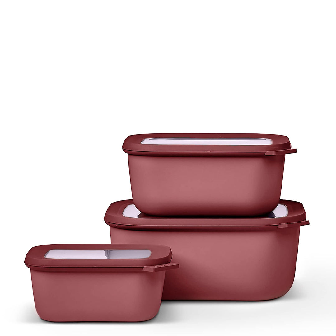Mepal - Multischale Cirqula Rectangular Set 3-teilig - Vorratsdosen mit Deckel - Geignet als Aufbewa