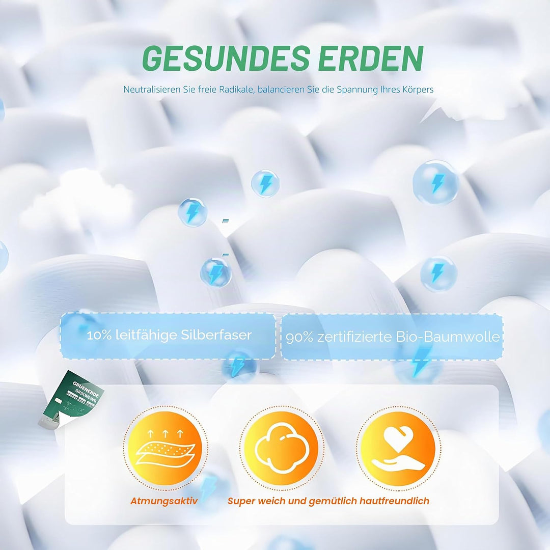 Erdungsbettlaken Erdungsmatte mit EU Erdungskabel für Besseren