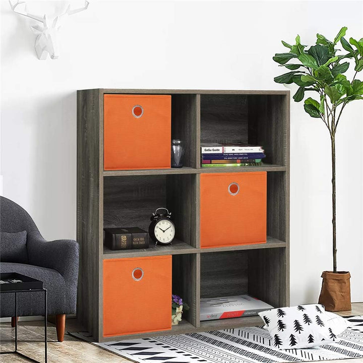 Aufbewahrungsbox, 28 x 28 x 28 cm, orange, 1 Metallloch, faltbar, Stoff, kompatibel mit Cube Organiz