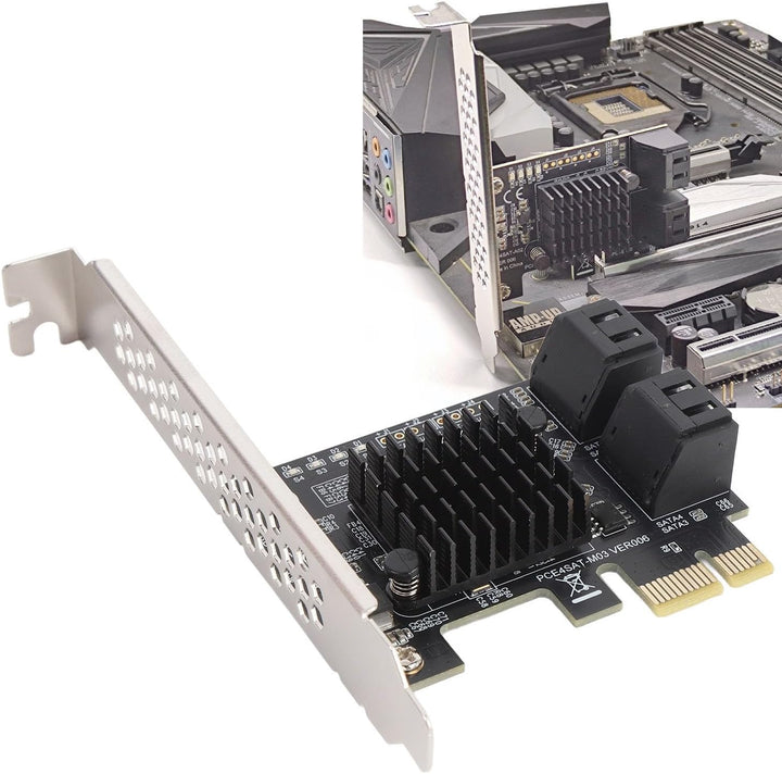 4 Port PCI Express -Expansionskarte, 6 Gbit/S PCIe Serial ATA 3.0 Expansionskarte 88SE9215 CHIP 4 Po