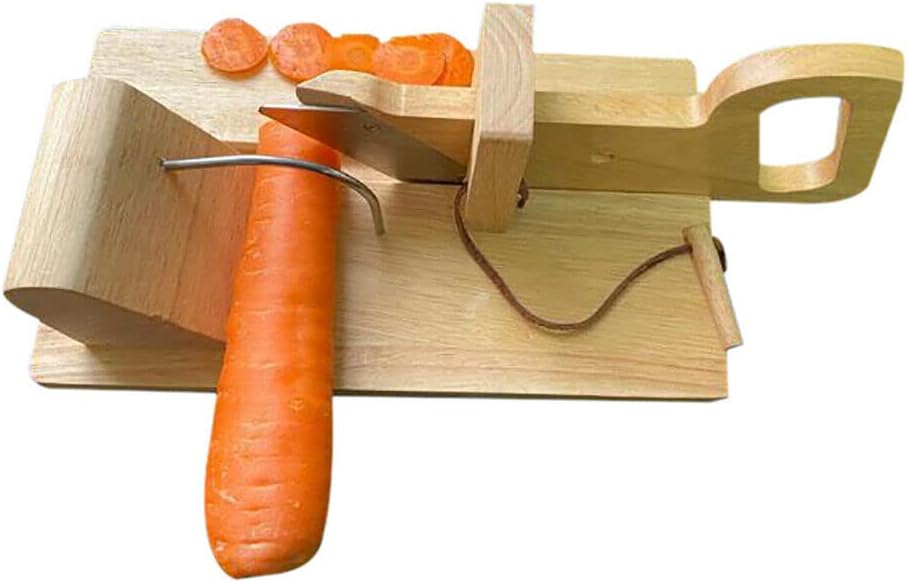 kangten Gemüse Holz Wurstschneidemaschine Edelstahl Klinge Wursthobel Wurst Cutter Küche für Wurst,