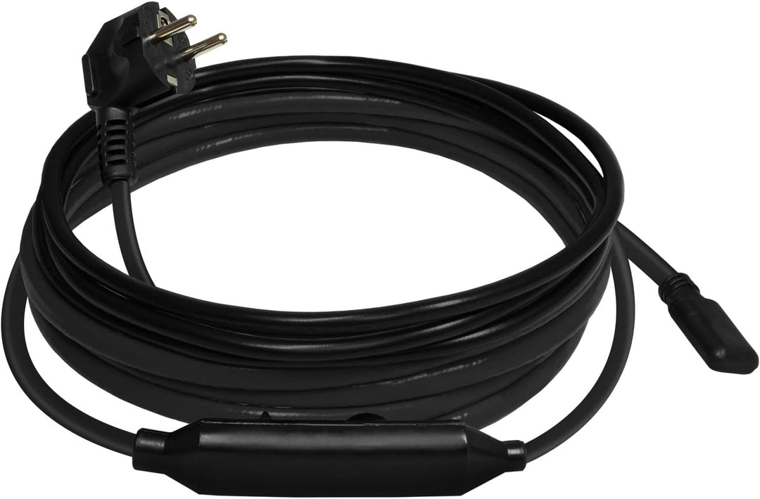 Wasserfeste Rohrbegleitheizung 10m mit eingebautem Thermostat Dachrinnenheizung 10m Nur Heizkabel, 1