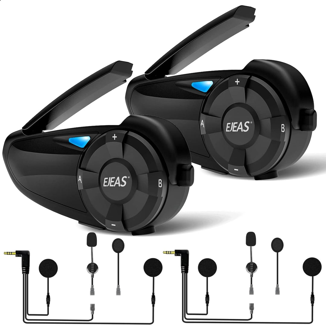 EJEAS Q7 Verbesserte Motorrad Gegensprechanlage, Bluetooth 5.1 Motorradhelm Intercom Kommunikationss