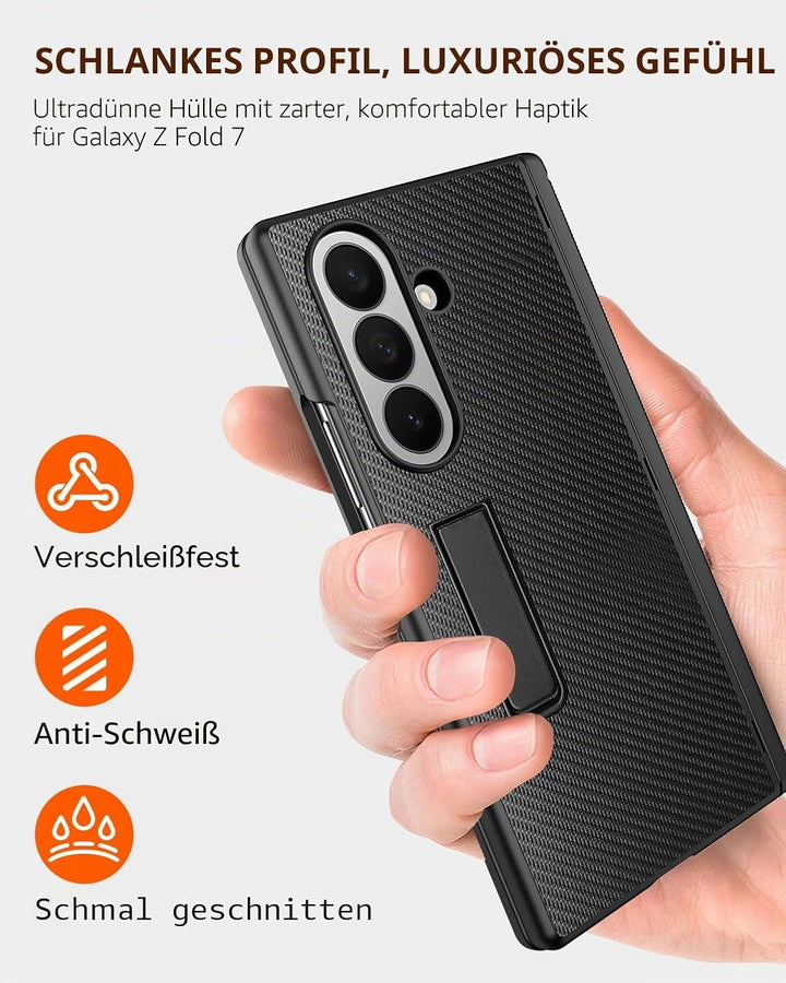NINKI für Samsung Galaxy Z Fold 7 Hülle mit Privacy Screen Protector Magnetic ständer, Scharnier han