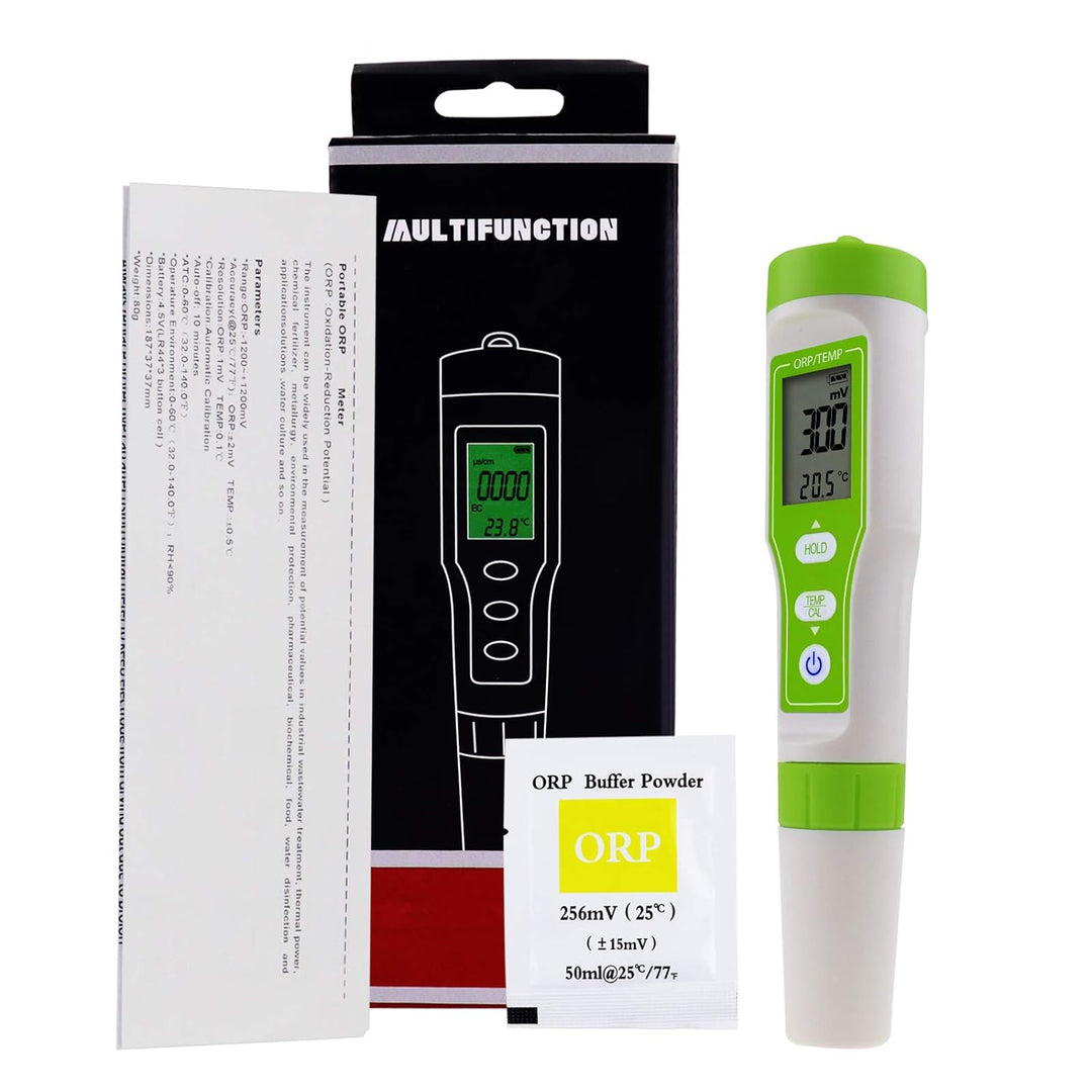 Digital ORP Meter mit Automatisch Kalibrierung & ORP Puffer Pulver, -1200~1200mV Hoch Richtigkeit OR