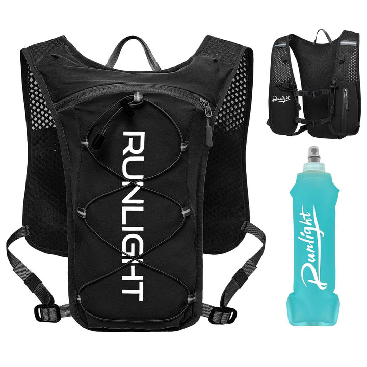 Laufweste, Leichter Wasserrucksack mit 500 ml Soft Flask, Lauf-Trinkwesten-Rucksack für Männer und F