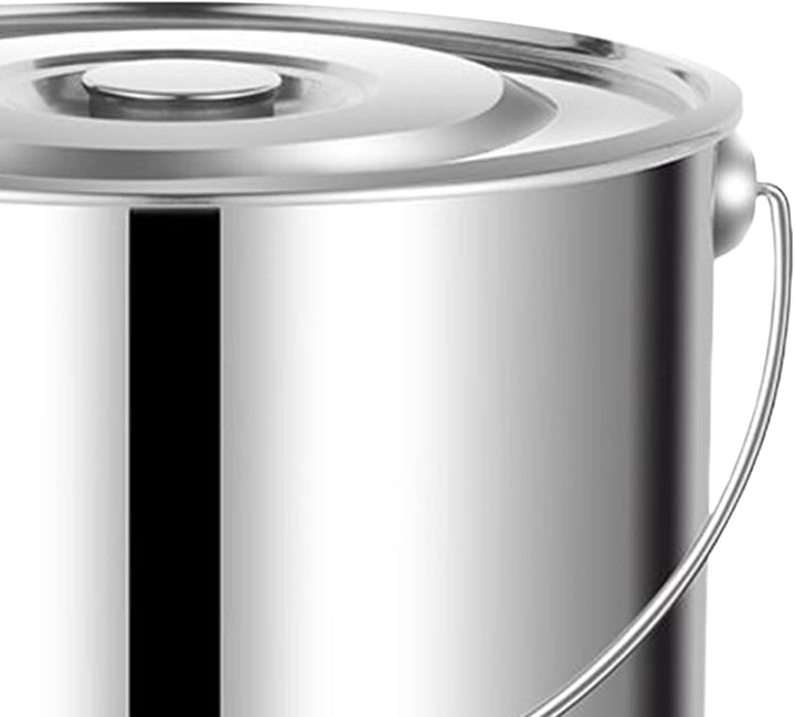 Edelstahleimer Mit Deckel 6/12/20L Eimer Mit Deckel Und Tragegriff Robuster Metall Eimer Wassereimer